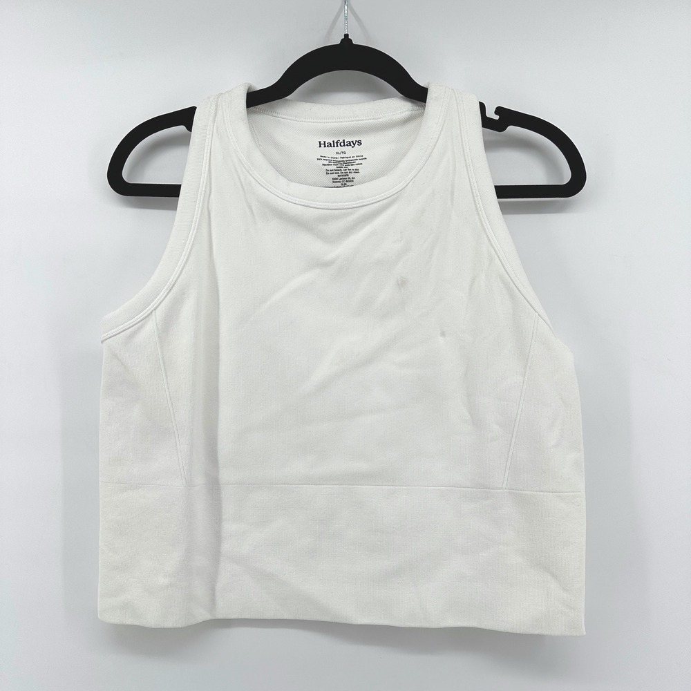 Halfdays Sunn Seamless Tank White XL 1KT0810-W3020-WH-XL Ribbed Crop Top